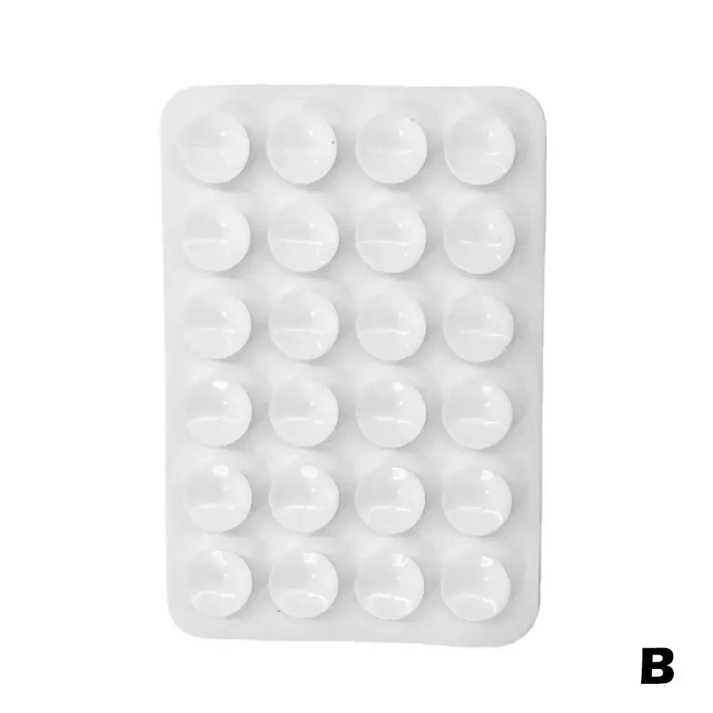 Color: WHITE, Ships From: CHINA - Multifunctional Mobile Phone Silicone Suction Cup 24 Square Mobile Phone Single-Sided Case Anti-Slip Holder Mount Suction