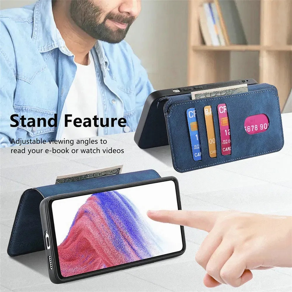 Color: Blue, Material: POLYESTER - For Motorola Edge 50 Neo 60 Fusion 5G Luxury Case Leather Wallet Card Capa Moto Edge 60 Pro Case Edge50 S50 60s Pro Magnet Cover