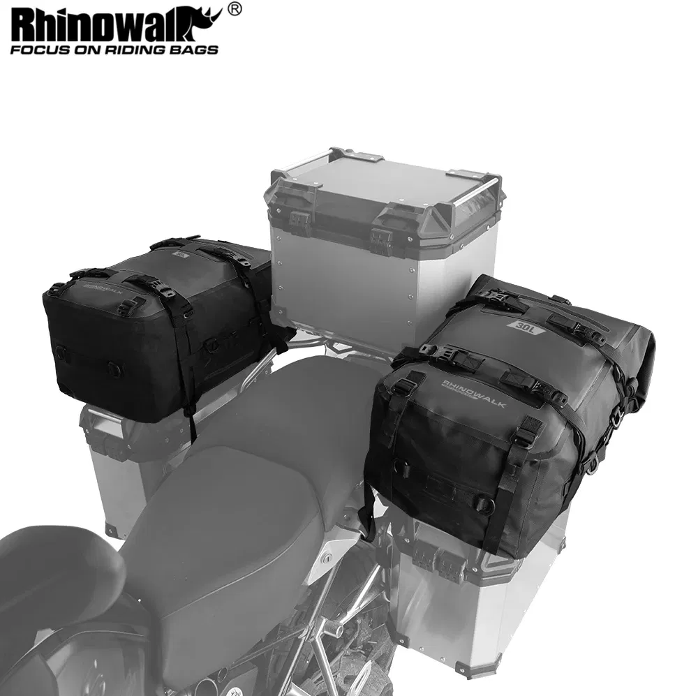Color: WHITE, Ships From: CHINA - Rhinowalk Motorcycle Box Top Pannier Bag 8L-30L Waterproof Luggage Motor Side Case Top Saddle Rear Seat Bag Storage Trunk 1PC