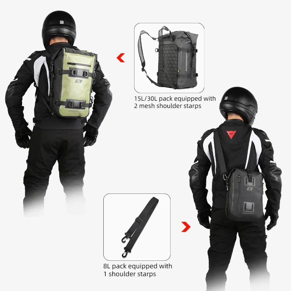 Color: WHITE, Ships From: CHINA - Rhinowalk Motorcycle Box Top Pannier Bag 8L-30L Waterproof Luggage Motor Side Case Top Saddle Rear Seat Bag Storage Trunk 1PC