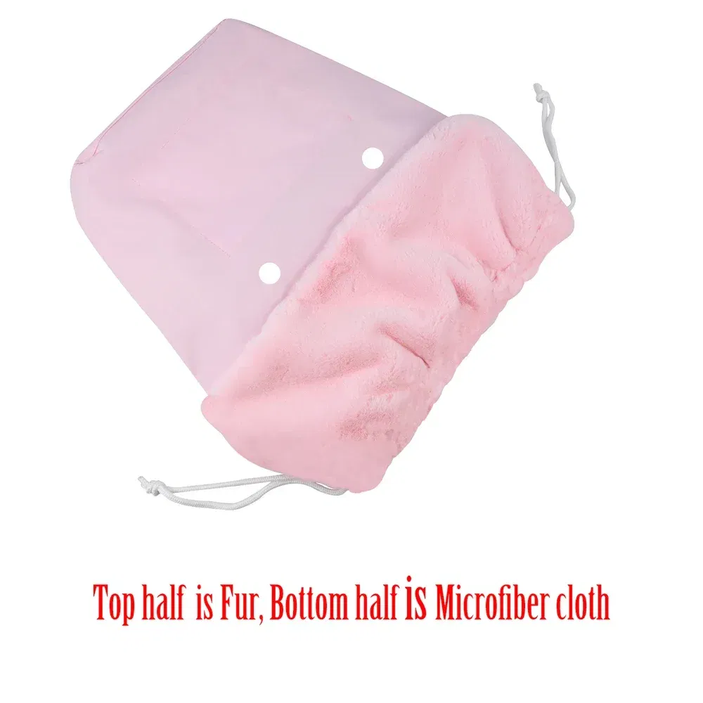 Color: MULTI - 2025 Winter O Bag Large Capacity Classic Mini Plush Fur Furry Organizer Top Drawstring Colorful Inner Insert for Obag Winter