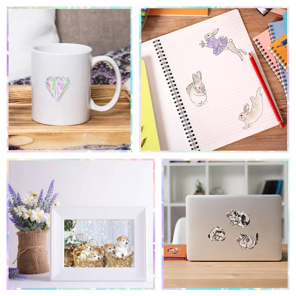 Color: PURPLE - 10 Sheets Cold Laminating Film Paper A4 Sheet Self Adhesive Sticker Protect Photo Waterproof Transparent Star Lamination Film