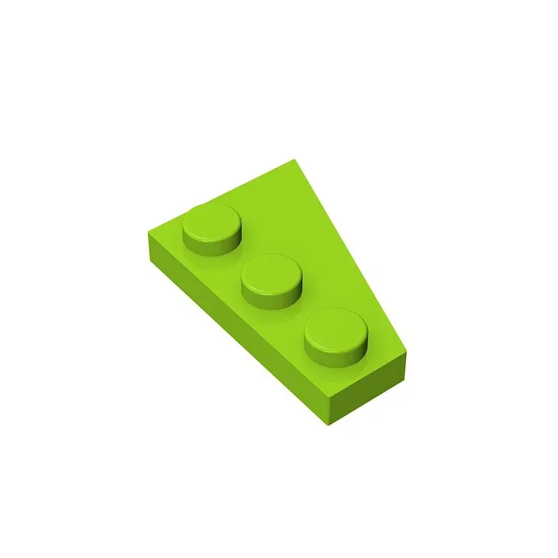 Color: light green - Gobricks GDS-546 Wedge, Plate 3 x 2 Left  compatible with lego 43723 pieces of children's DIY Assemble Building Blocks