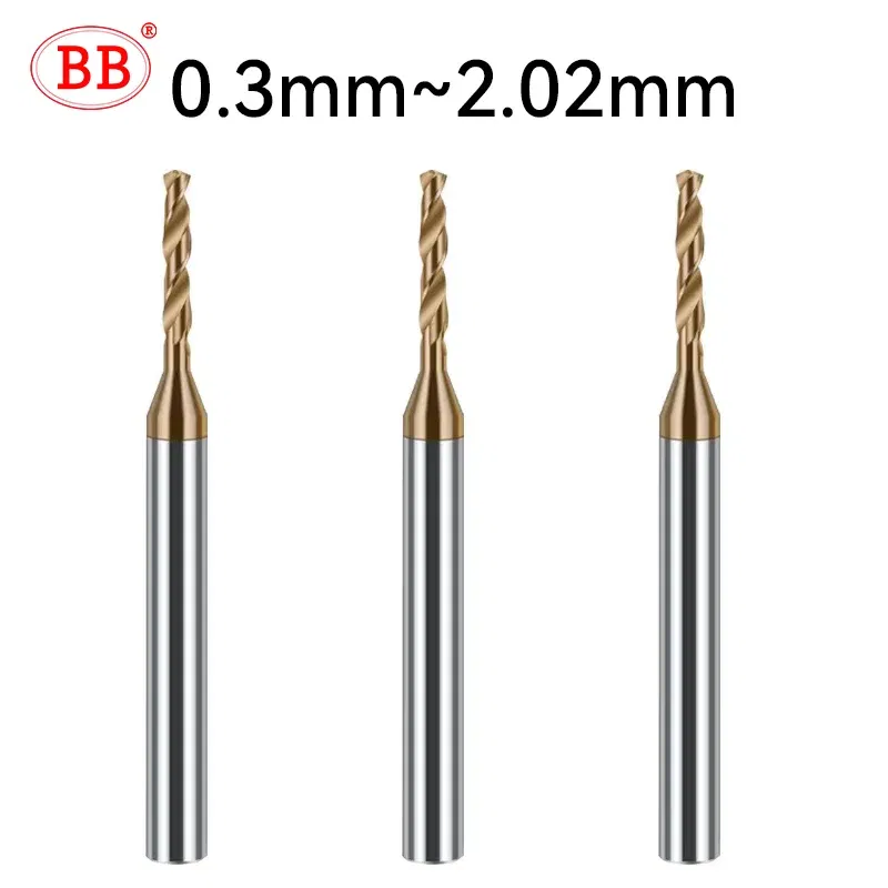 Hole Diameter: 18.5mm - BB 0.3~2.02mm Micro Drill Solid Carbide Bit Mini CNC Hole Making 3D Shank Diameter 4mm D4 Metal Steel Plastic 1PCS
