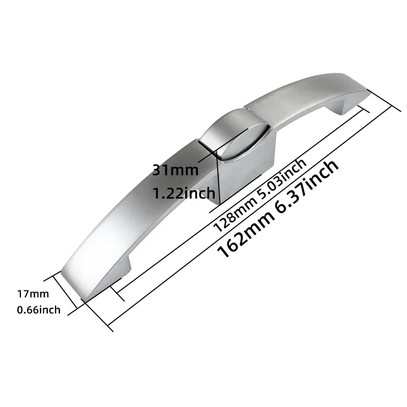 Color: silver - 128mm hole distance Camper Car Push Lock RV Caravan Boat Cabinet Locks Handle Home Drawer Latch Button Locks Caravan Motorhome