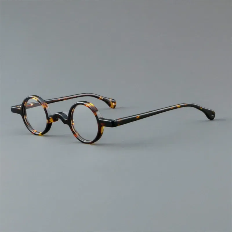 Frame Color: Yellow, Eye Prescription: +300 - VCKA Photochromic Acetate Myopia Glasses Men Retro Small Round Frames Women Custom prescription Anti-Blue  Eyewear -0.5 TO -10