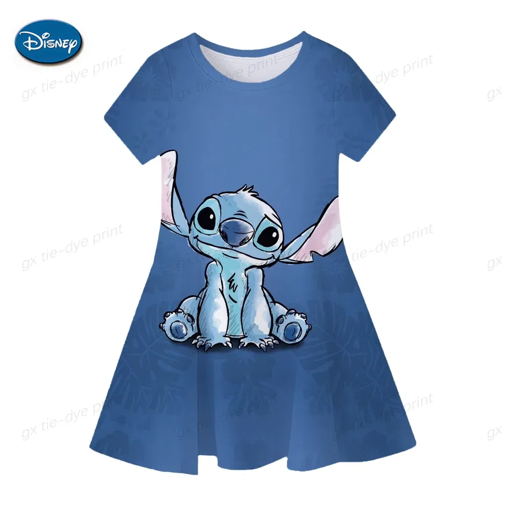 Color: Red, Ships From: CHINA, Kid Size: 8 - Fashion Baby Girls Stitch Dress Summer Dress Cartoon Stitch Dress Princess Stitch Dress Children's Girl Clothing 0-14 Years