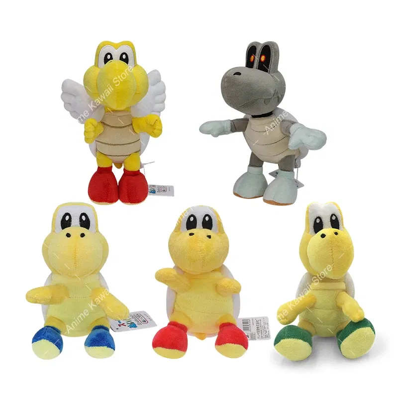 Color: MAROON - Super Mario Plush Toy Koopa Troopas Red Green Turtle Tortoise Kawaii Dry Bones Stuffed Animal Doll for Children Christmas Gifts