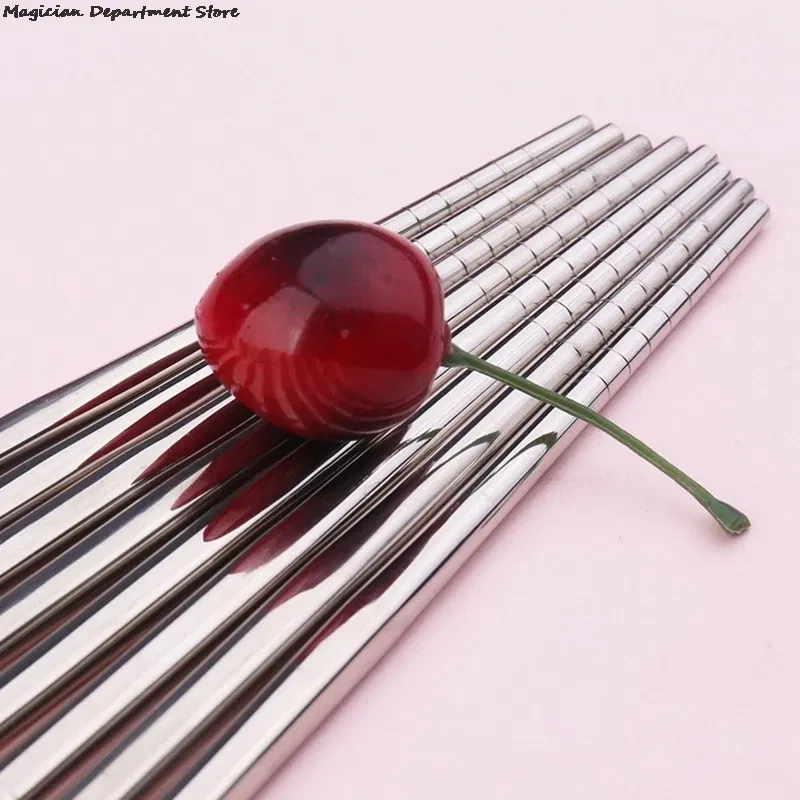 Color: green, Ships From: CHINA - Gold Glossy Stainless Steel Chopsticks Korean Style Metal Chopstick Dessert Dinner Home Tableware Kitchen Tool Portable Reusable