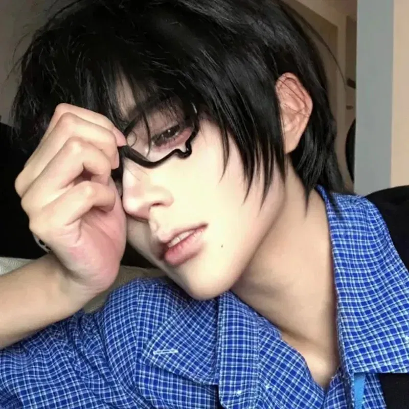 Frame Color: Brown - Japanese Anime Y2K Teardrop Cosplay Small Square Glasses Women's Retro Harajuku Glasses Clear Blue Light Blocking Eyewears