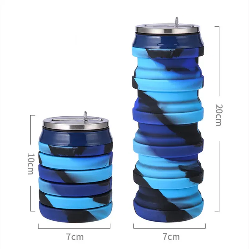 Color: green, Ships From: CHINA, Capacity: 0.5L - Portable Silicone Foldable Water Bottle, Outdoor Sports, Mountaineering, Riding, Trip Drinking Cup, New, 2024