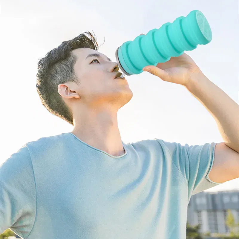 Color: green, Ships From: CHINA, Capacity: 0.5L - Portable Silicone Foldable Water Bottle, Outdoor Sports, Mountaineering, Riding, Trip Drinking Cup, New, 2024