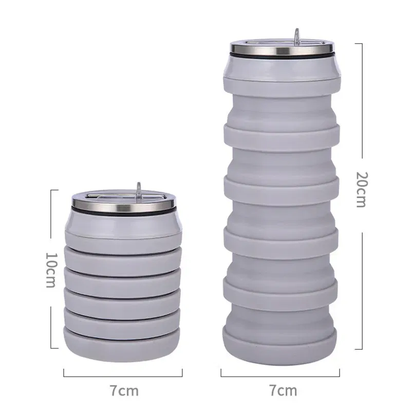 Color: green, Ships From: CHINA, Capacity: 0.5L - Portable Silicone Foldable Water Bottle, Outdoor Sports, Mountaineering, Riding, Trip Drinking Cup, New, 2024