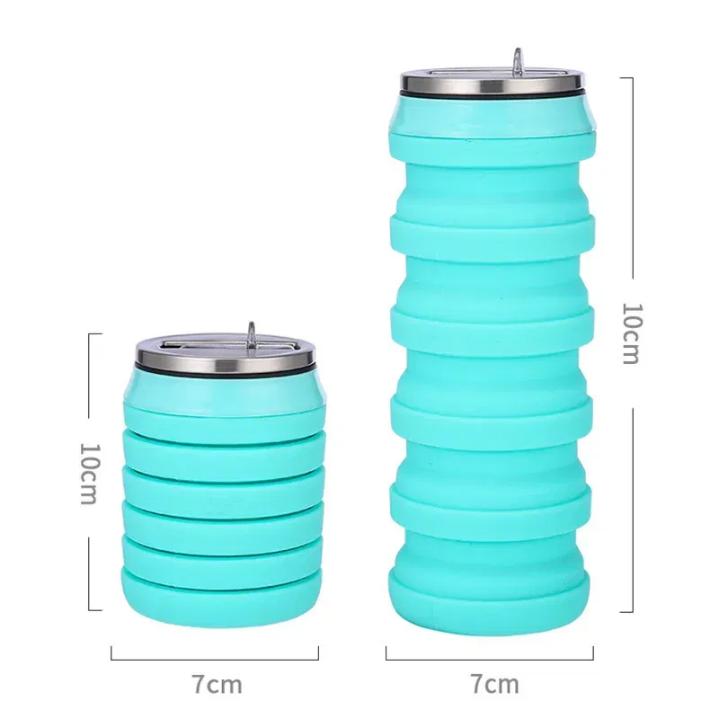 Color: green, Ships From: CHINA, Capacity: 0.5L - Portable Silicone Foldable Water Bottle, Outdoor Sports, Mountaineering, Riding, Trip Drinking Cup, New, 2024