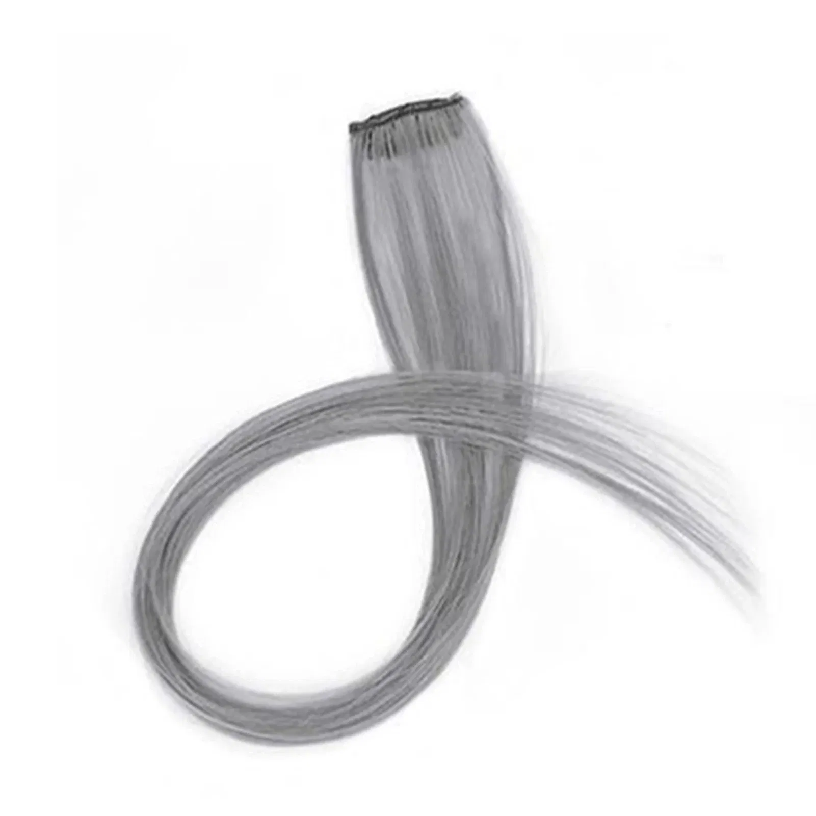 Color: GRAY, Ships From: CHINA - Long Straight Hair Piece High Temperature Wire no Trace Matte Monochrome Fashion Wig for Women Girls