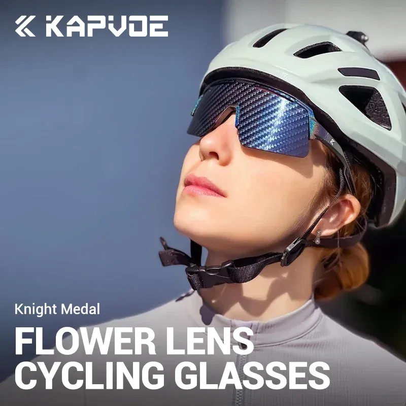 Color Name: Gold - KAPVOE New Technology Nano Lenses Cycling Glasses Bike UV400 Eyewear Outdoor Sports Sunglasses Men Women Road Bicycle Goggles