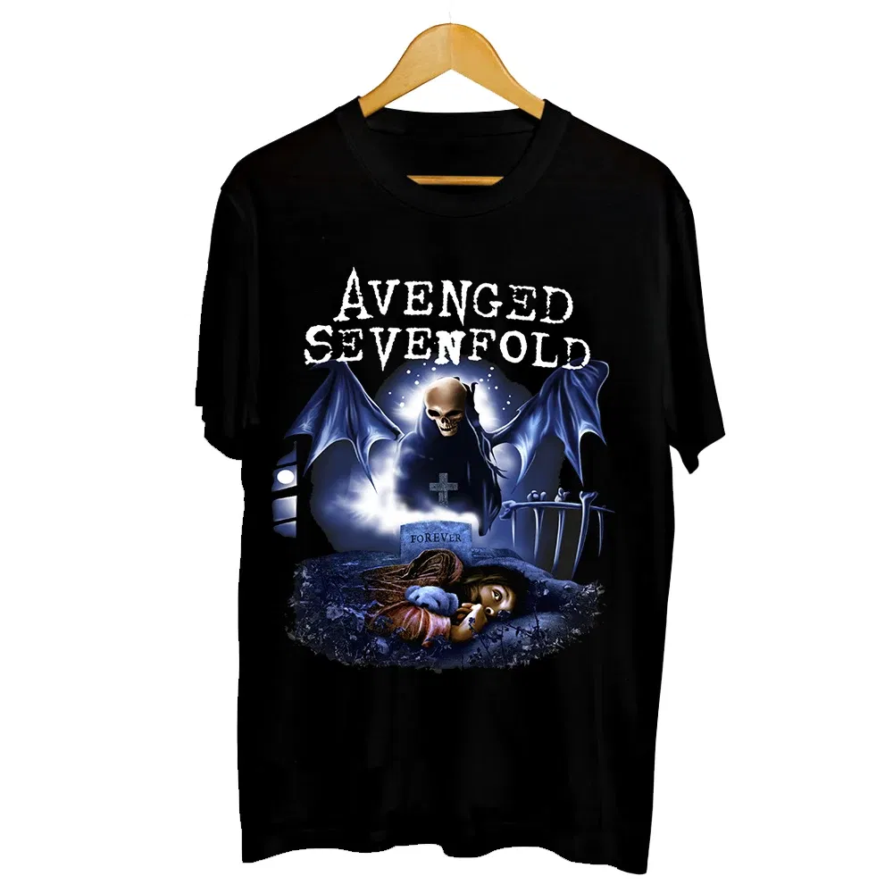 Color: Gold, Size: L - Men Clothes Round Neck T-shirt  Heavy Metal Band Rock Cotton Breathable Print Womens Plus Size Tees