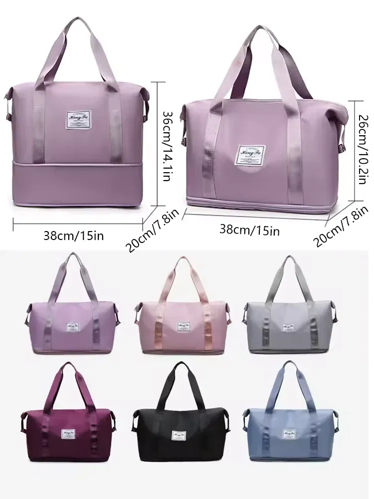 Color: Lavender - UNIXINU Carry On Travel Duffle Bag Nylon Waterproof Sports Gym Tote Bags for Women Large Capacity Storage Luggage Handbag