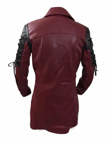 Color: Red, Size: XXL - Men PU Leather Coat Men Retro Slim Fit Fashion Leather Jackets Men Autumn Winter Motorcycle Jacket Turn Down Collar Male Jacket
