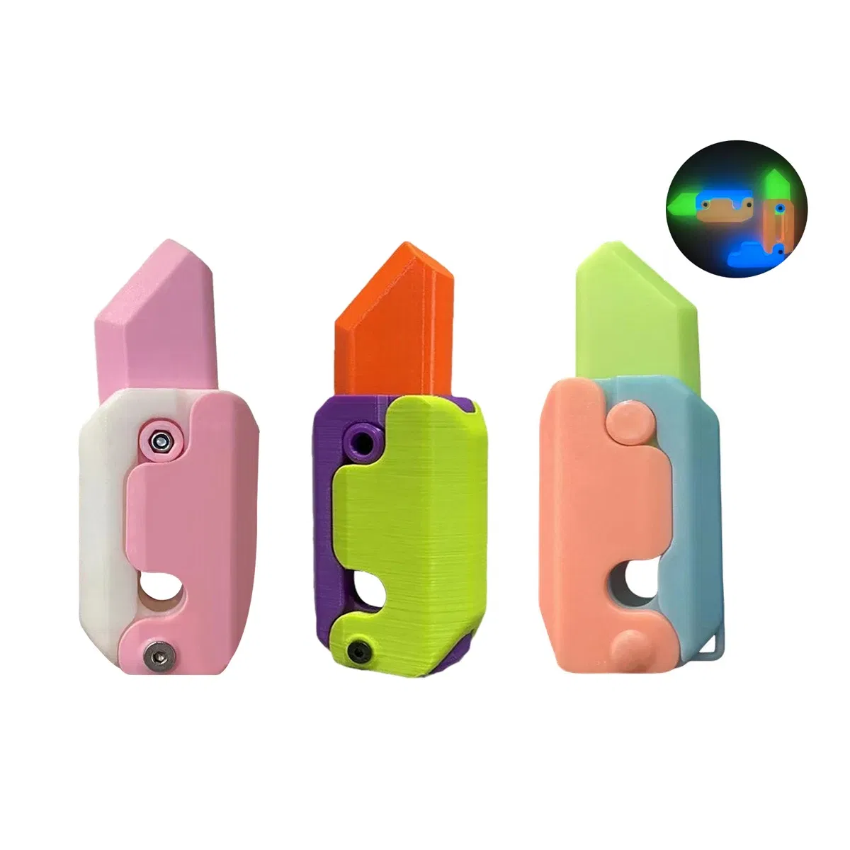 Color: Jasmine, Ships From: CHINA - Gravity Folding Claw Knife Radish Knife 3d Printing Gravity Knife Small Radish Knife Push Card Decompression Fidget  Mini Toy