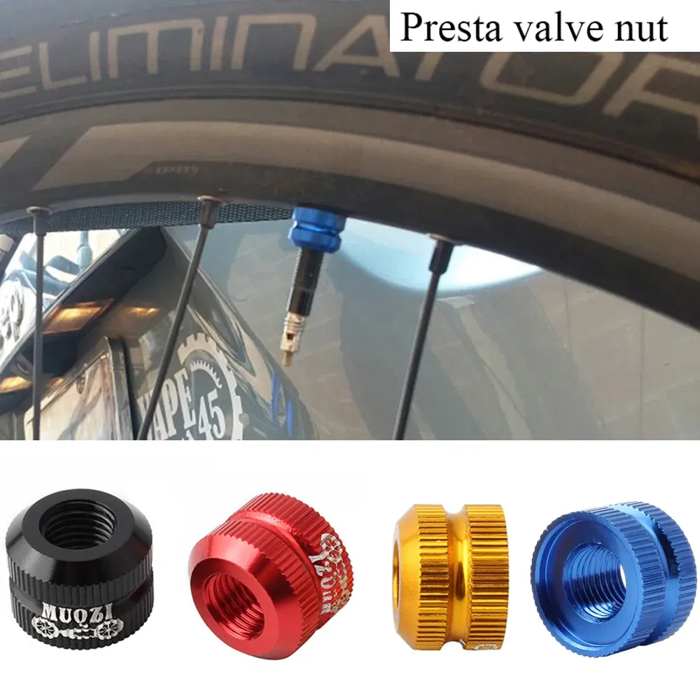 Color: Red - 12*8.5mm Bike Vacuum Tire Law Mouth Nut Bicycle Valve Cover Replacement Tools Cycling Tire Repair Maintain Accessories