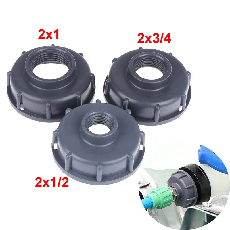 Color: indigo - High Quality Household IBC Tank Fittings S60X6 Coarse Threaded Cap To 1/2" 3/4" 1" Adaptor Connector Plastic IBC Tank Adapter
