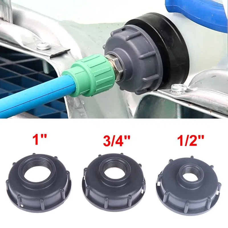 Color: indigo - High Quality Household IBC Tank Fittings S60X6 Coarse Threaded Cap To 1/2" 3/4" 1" Adaptor Connector Plastic IBC Tank Adapter