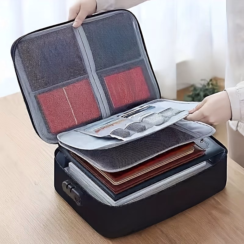 Fireproof Document Bag Files & Certificates – Secure Storage with Combination Lock