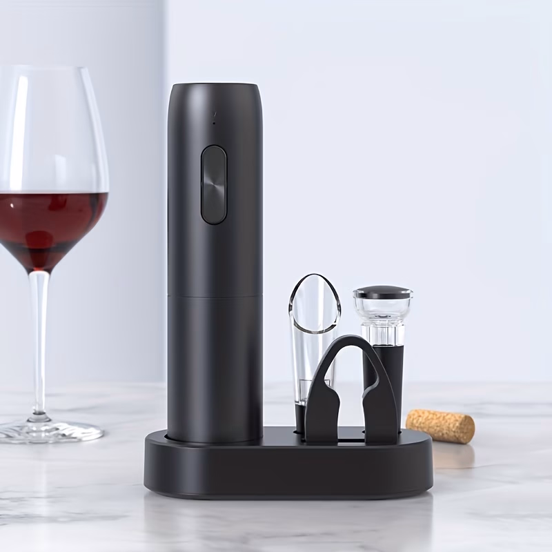 CLITON Rechargeable Electric Wine Opener Set – Automatic Corkscrew, Vacuum Sealer, and Wine Accessory Set