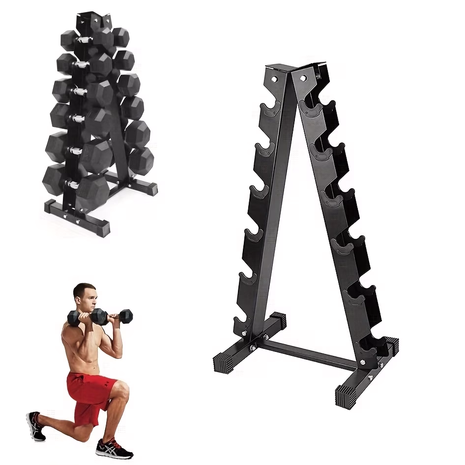 6-Tier Dumbbell Rack Stand – Space-Saving A-Frame Weight Holder