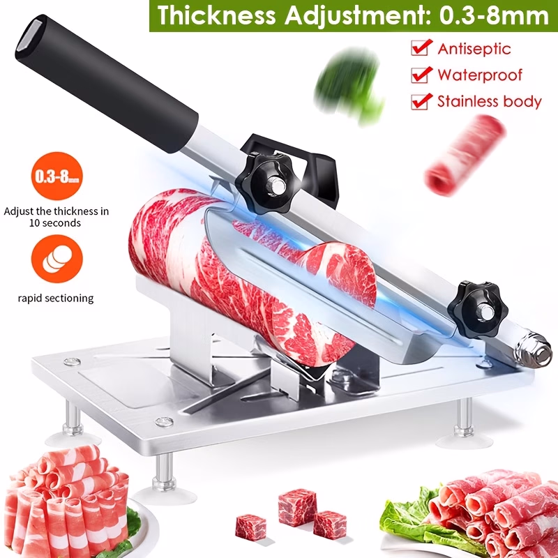 Commercial & Household Manual Frozen Meat Slicer – 304 Stainless Steel Meat Cutter