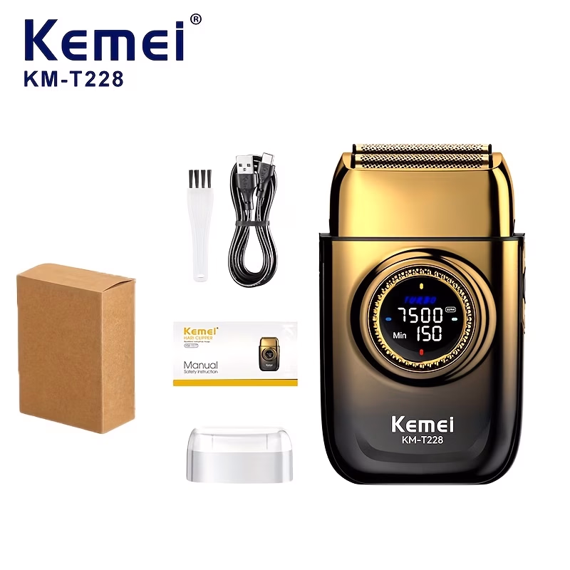 KEMEI Reciprocating Shaver T288 – Golden Luxury High-End Design