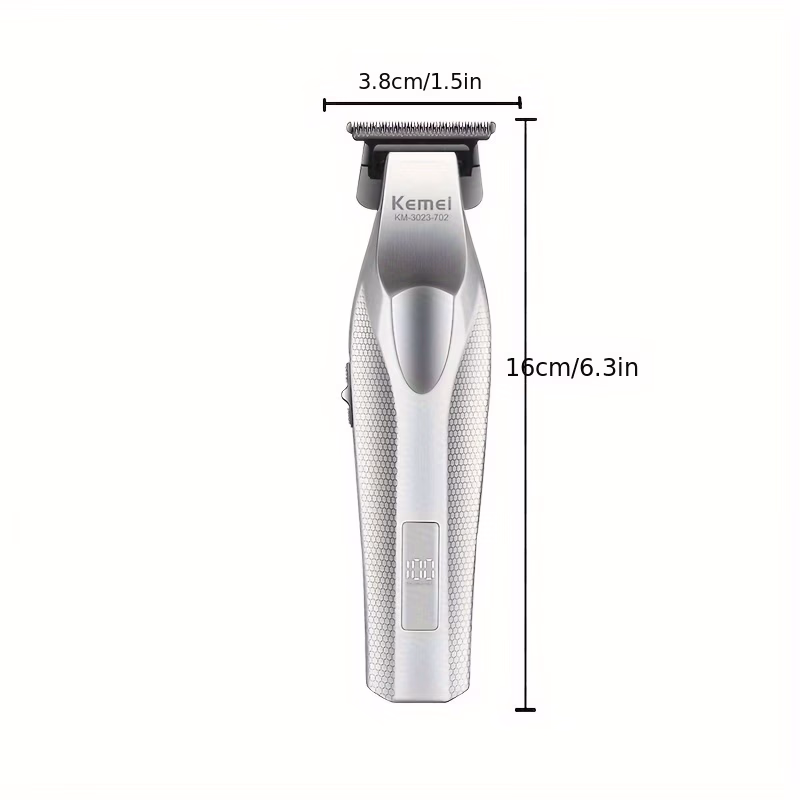 KEMEI Cross-Border New Electric Hair Clipper – Metal Body with Silvery Cutter