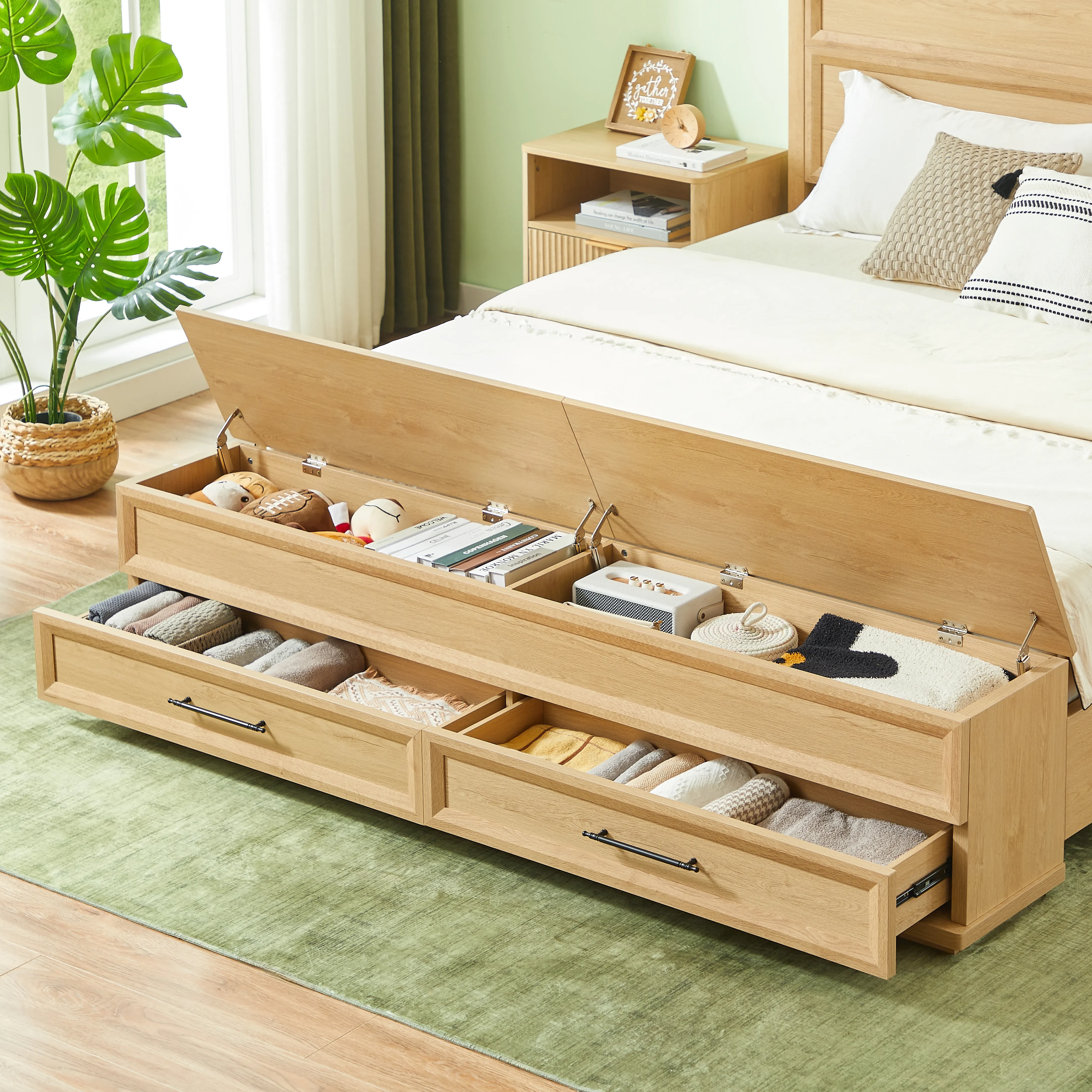 King Bed Frame with Storage