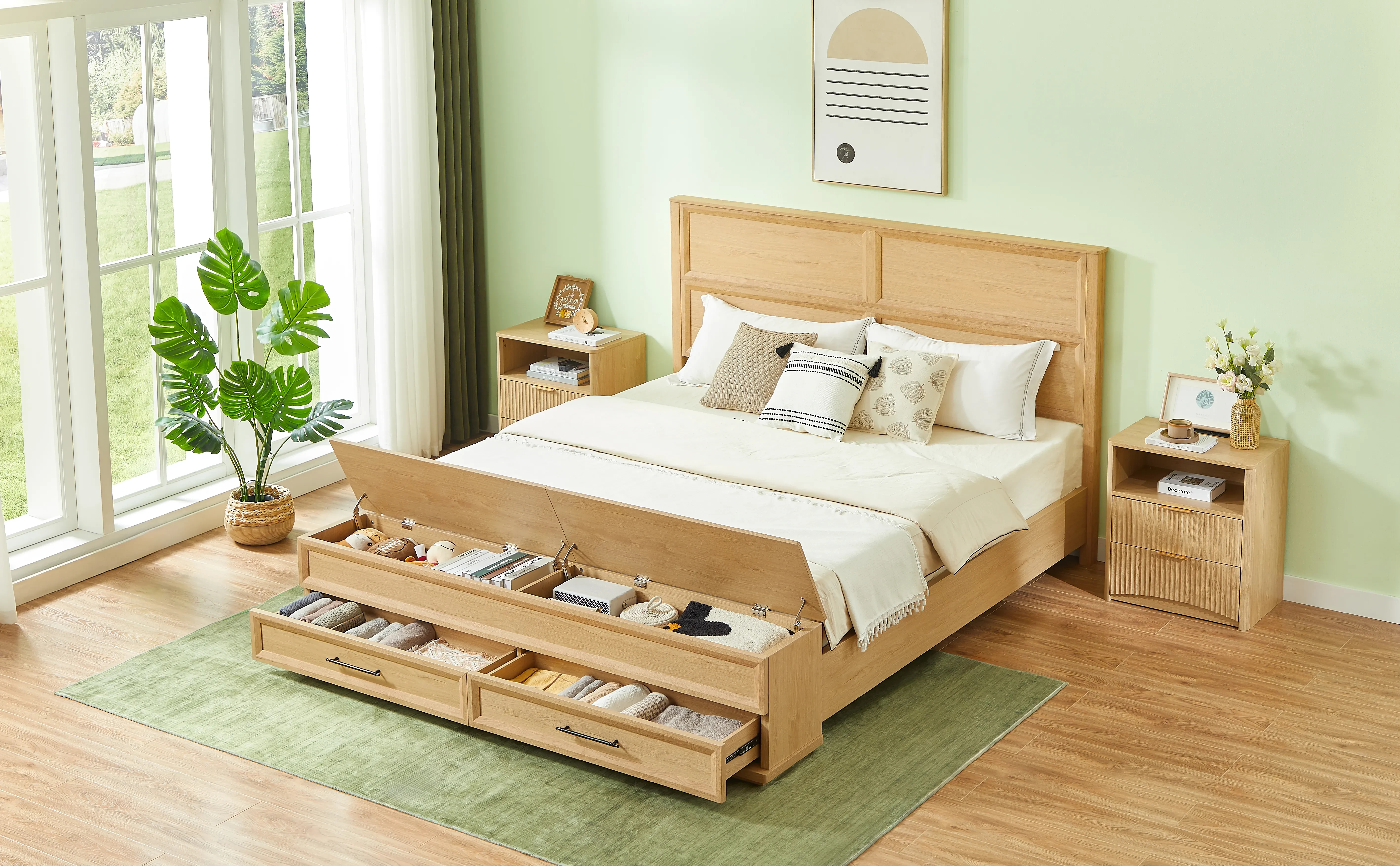 King Bed Frame with Storage