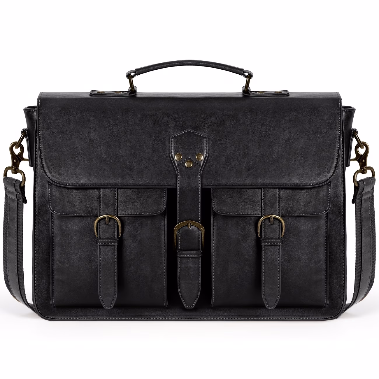 NUBILY Messenger Bag for Men – Vintage PU Leather Laptop Briefcase for Office, Work, and Travel