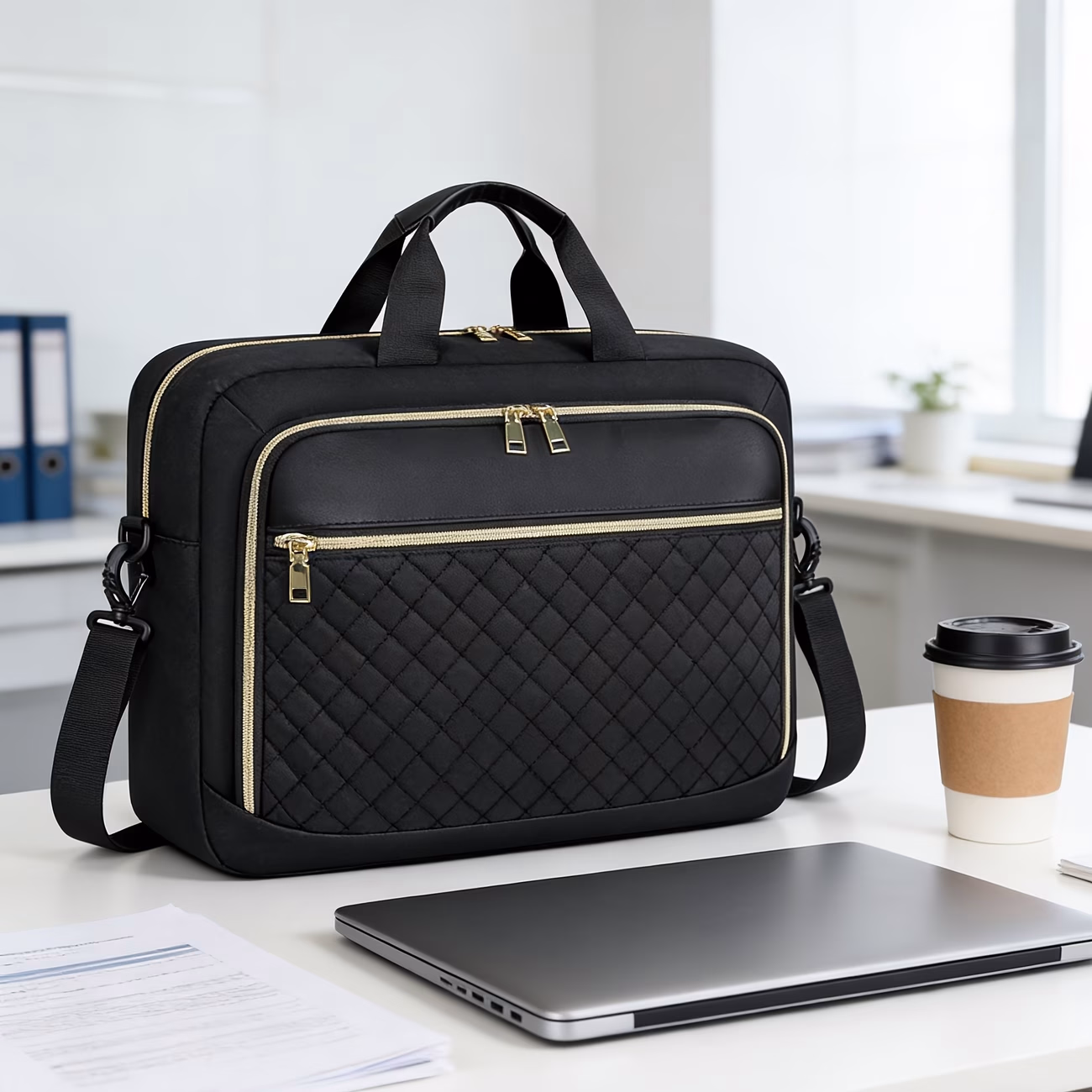 NUBILY Laptop Bag – 43.94 cm Briefcase for Women, Large Work and Messenger Bag for Business, Office, and Travel