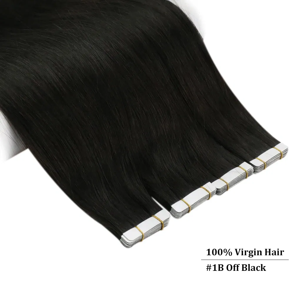 Color: Black Wine, Items per Package: 40 pcs, Length: 16 inches, Life Span: 12 months - [Last 12 Months] Ugeat Tape in Hair Extensions Virgin Human Hair 10A Grade Tape in Extensions  Human Hair