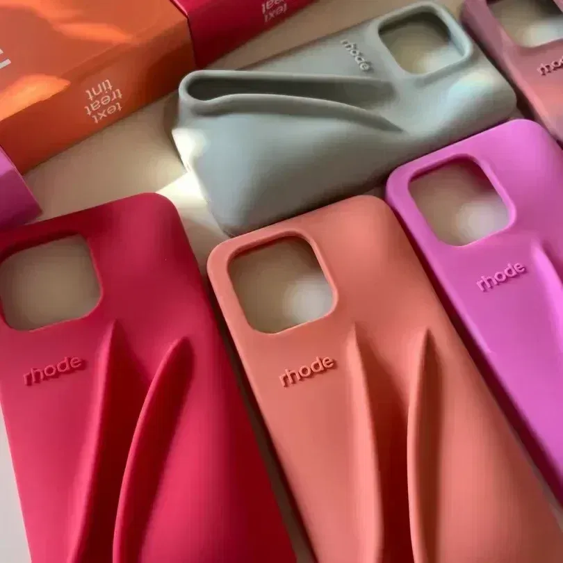 Color: Red, Material: Microfiber - Lipstick Soft Silicone DIY Rhode Phone Case for IPhone 16 Pro Max 16Pro 16Plus Portable Lip Gloss Holder Ins Hot Cover