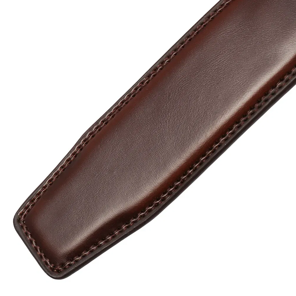 Color: black, Belt Length: 120cm - 90-130cm Brand No Buckle 3.0cm Wide Genuine Leather Automatic Belt Body Strap Without Buckle Belts Men Good Quality No Holes