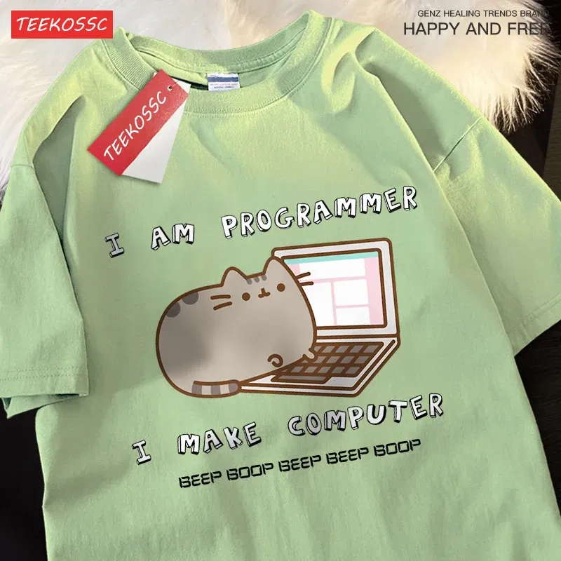 Color: PURPLE, Size: M - I Am Programmer I Make Computer Mens T Shirts Summer Cotton T-Shirt Oversized Loose Short Sleeve Crewneck Tee Clothes Fashion