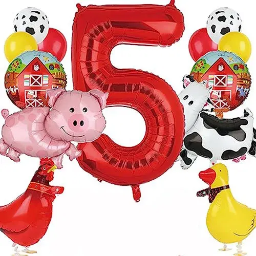 Color: Pink - Cow Party Supplies Standing Cow Balloon 40inch Number Balloon Cow Print Latex Balloon Children's Farm Birthday Party Decoration