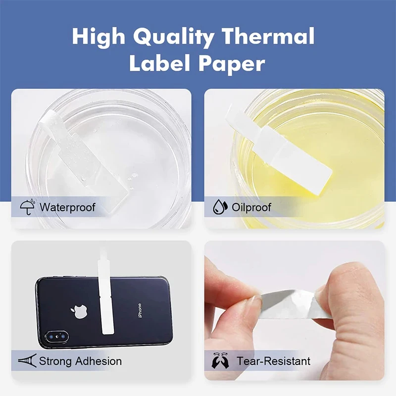 color: WHITE - Niimbot Mini Printer Thermal Wire White/ Cable/Color/Round Sticker Self Adhesive Waterproof   Sticker For B1 B21 B203