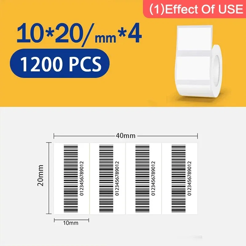 color: WHITE - Niimbot Mini Printer Thermal Wire White/ Cable/Color/Round Sticker Self Adhesive Waterproof   Sticker For B1 B21 B203