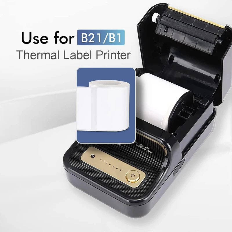 color: WHITE - Niimbot Mini Printer Thermal Wire White/ Cable/Color/Round Sticker Self Adhesive Waterproof   Sticker For B1 B21 B203