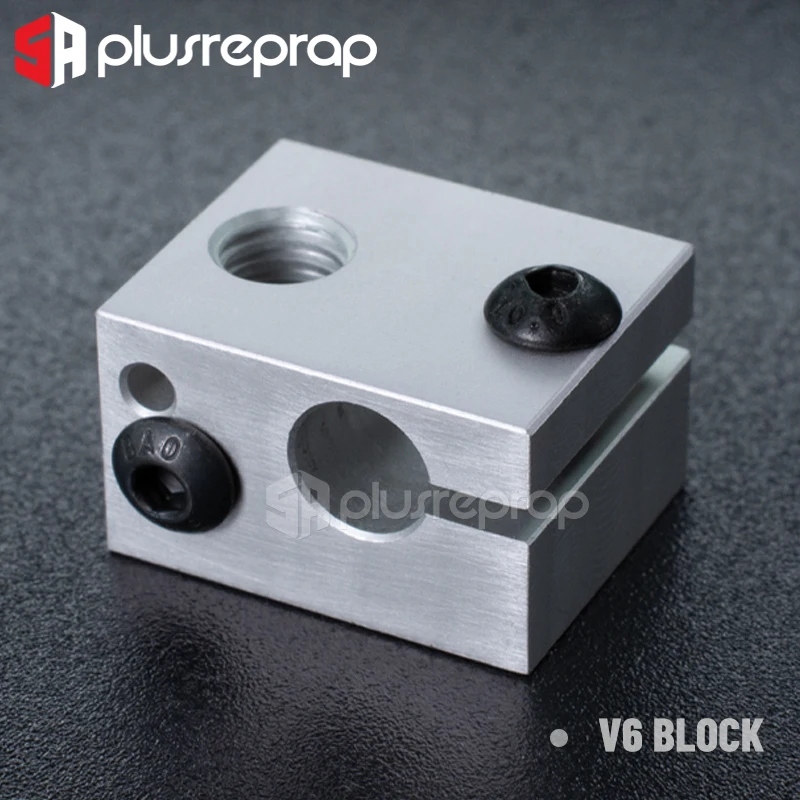Color: Red - 3D Printer Accessories Heated Block MK7 MK8 MK10 V5 V6 Volcano CR10 for Print Head Extruder J-head Aluminum Block