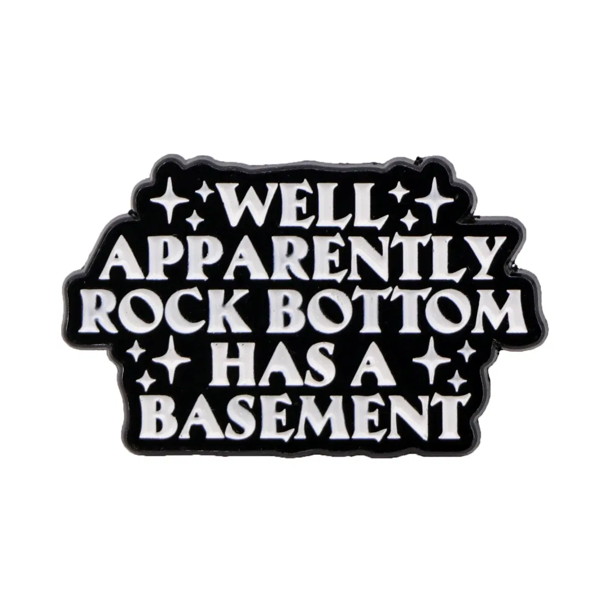 Metal color: Imitation Rhodium Plated - Funny Quotes Enamel Pin Black Brooch Pines Lapel Pins Letters Badge on Backpack Clothing Accessories Fashion Jewelry Gifts