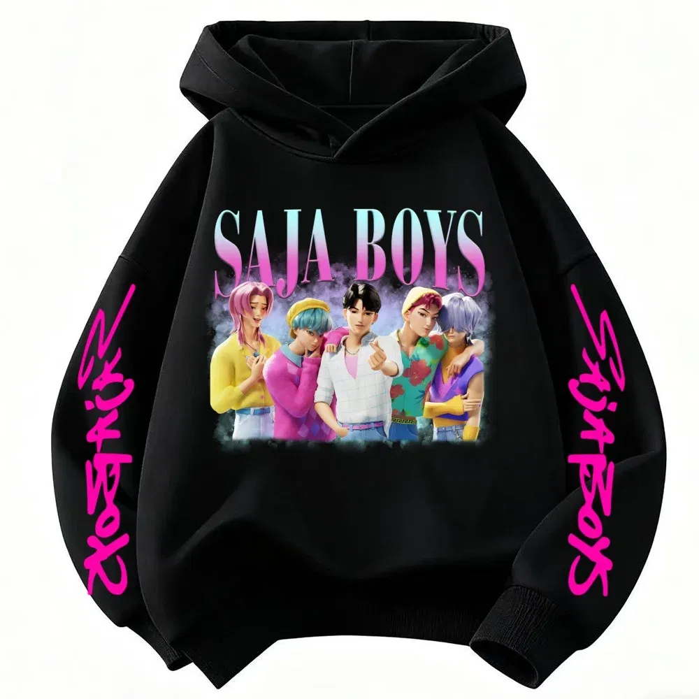 Color: Beige, Kid Size: 4T - k-pop sajaboys  Christmas Kpop Witch Hunt Group Autumn/Winter Cartoon Hoodie Set for Boys, Girls & Kids ?»?