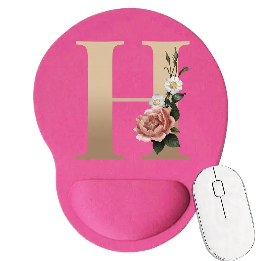 Color: BEAN PASTE - Mouse Pad Gaming MousePad Premium Mousepad Speed and Control Desk Pad Pink Mouse Mat High-Grade Desk Mat Gold Letter Series