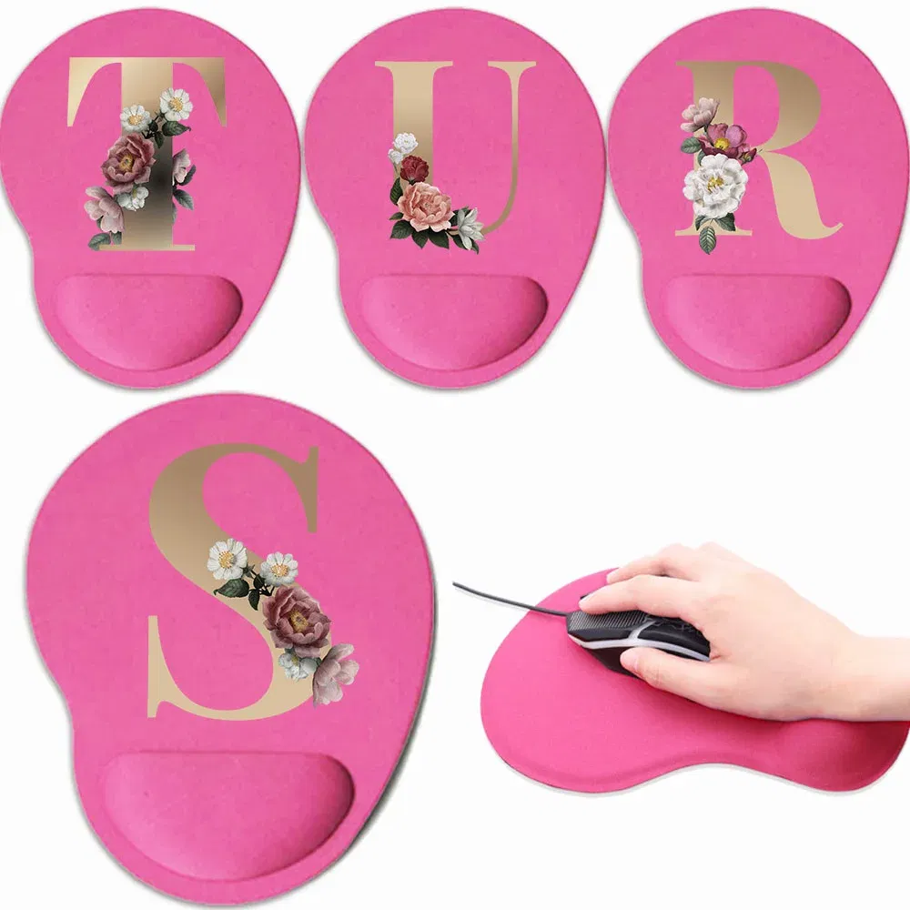 Color: BEAN PASTE - Mouse Pad Gaming MousePad Premium Mousepad Speed and Control Desk Pad Pink Mouse Mat High-Grade Desk Mat Gold Letter Series